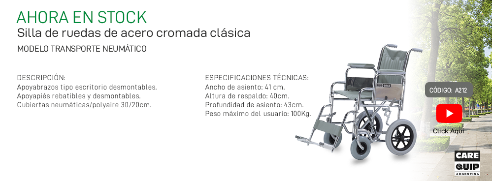 AHORA EN STOCK !!! SILLAS DE RUEDAS DE ACERO CROMADAS - MODELO TRANSPORTE !!!