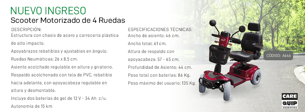 NUEVO INGRESO: SCOOTER MOTORIZADO DE 4 RUEDAS