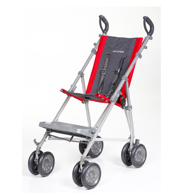 Rojo/gris oscuro Maclaren Major Elite silla de transporte para niños con necesidades especiales desde 6 meses hasta 50 kg Chasis de aluminio Incluye arnés de 5 puntos y reposapiés extraíble 